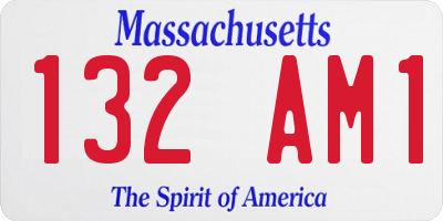 MA license plate 132AM1