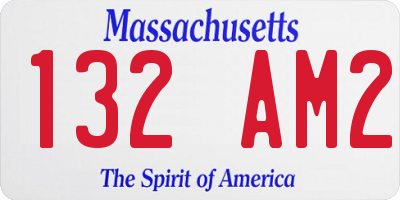 MA license plate 132AM2