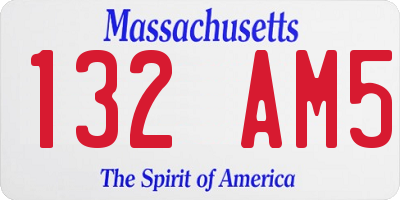 MA license plate 132AM5