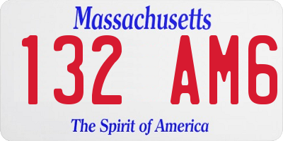 MA license plate 132AM6