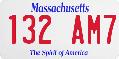 MA license plate 132AM7