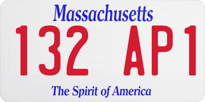 MA license plate 132AP1