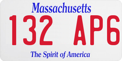 MA license plate 132AP6