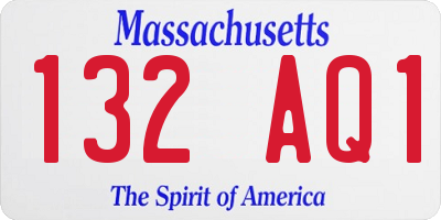 MA license plate 132AQ1