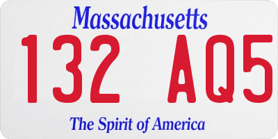MA license plate 132AQ5