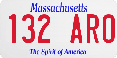 MA license plate 132AR0