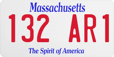 MA license plate 132AR1