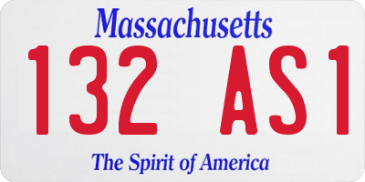 MA license plate 132AS1