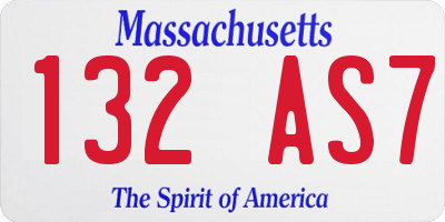MA license plate 132AS7