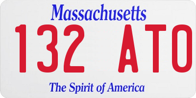 MA license plate 132AT0
