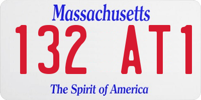 MA license plate 132AT1