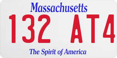 MA license plate 132AT4
