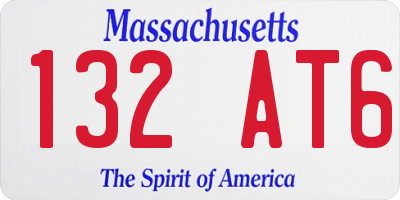 MA license plate 132AT6