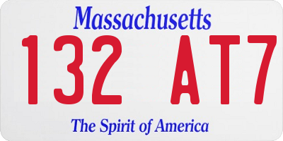 MA license plate 132AT7