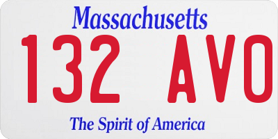 MA license plate 132AV0
