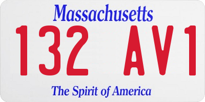 MA license plate 132AV1