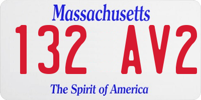 MA license plate 132AV2