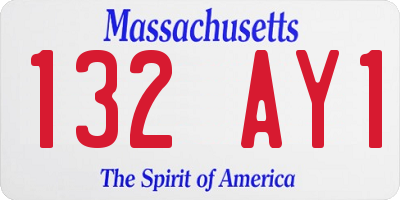 MA license plate 132AY1