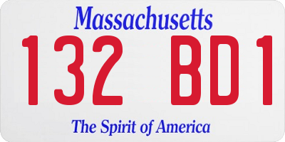 MA license plate 132BD1
