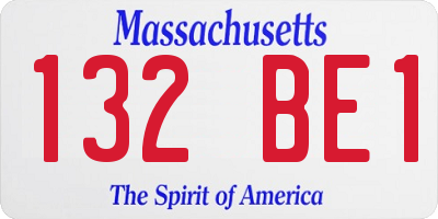 MA license plate 132BE1