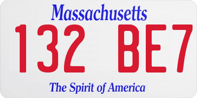 MA license plate 132BE7