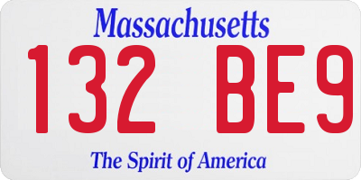 MA license plate 132BE9