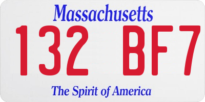 MA license plate 132BF7