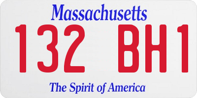 MA license plate 132BH1