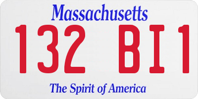 MA license plate 132BI1