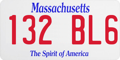 MA license plate 132BL6