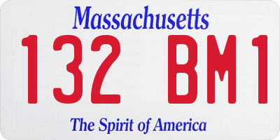 MA license plate 132BM1