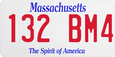 MA license plate 132BM4