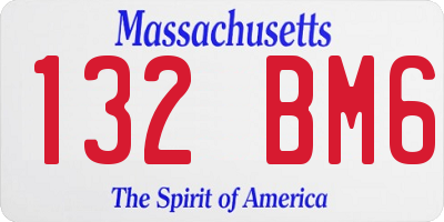 MA license plate 132BM6