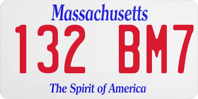 MA license plate 132BM7