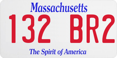 MA license plate 132BR2