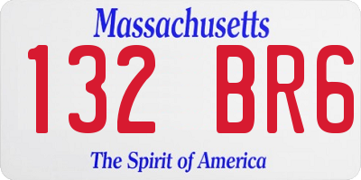 MA license plate 132BR6