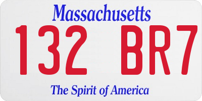 MA license plate 132BR7