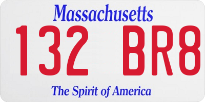 MA license plate 132BR8