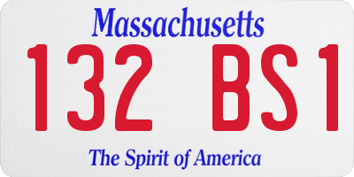 MA license plate 132BS1
