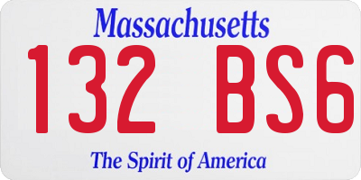 MA license plate 132BS6