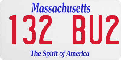 MA license plate 132BU2