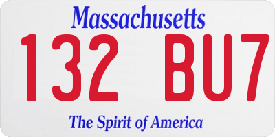 MA license plate 132BU7