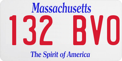 MA license plate 132BV0