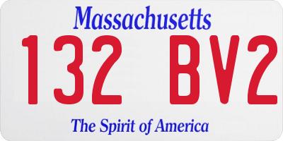 MA license plate 132BV2