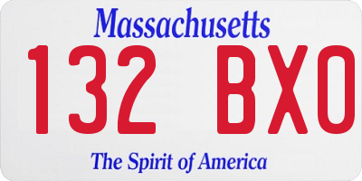 MA license plate 132BX0