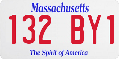 MA license plate 132BY1