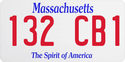 MA license plate 132CB1
