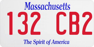 MA license plate 132CB2