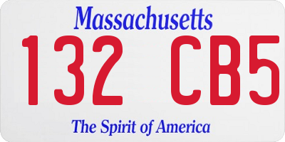 MA license plate 132CB5