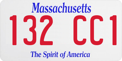 MA license plate 132CC1